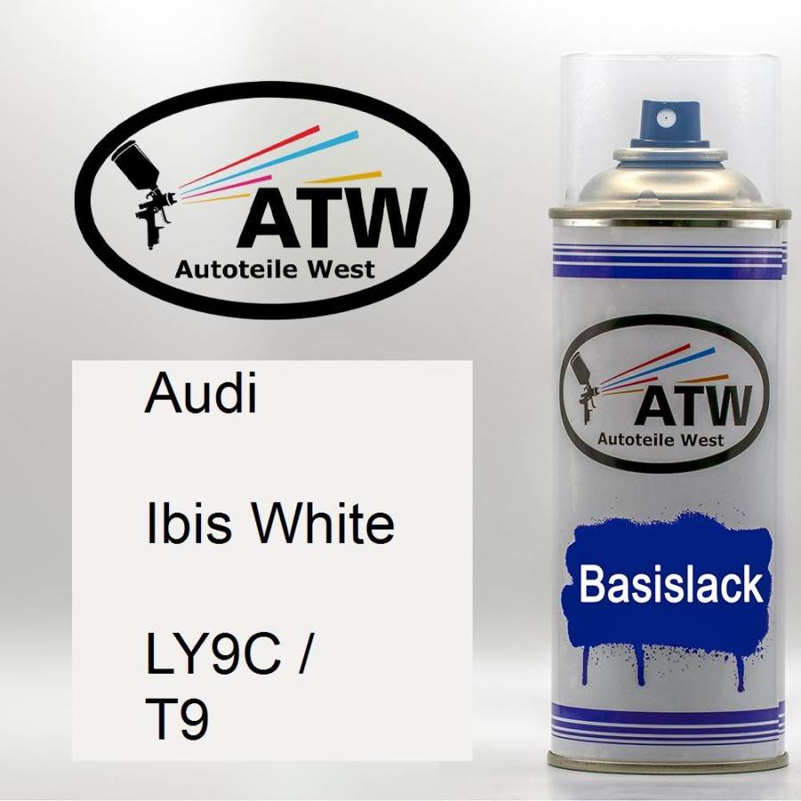 Audi, Ibis White, LY9C / T9: 400ml Sprühdose, von ATW Autoteile West.